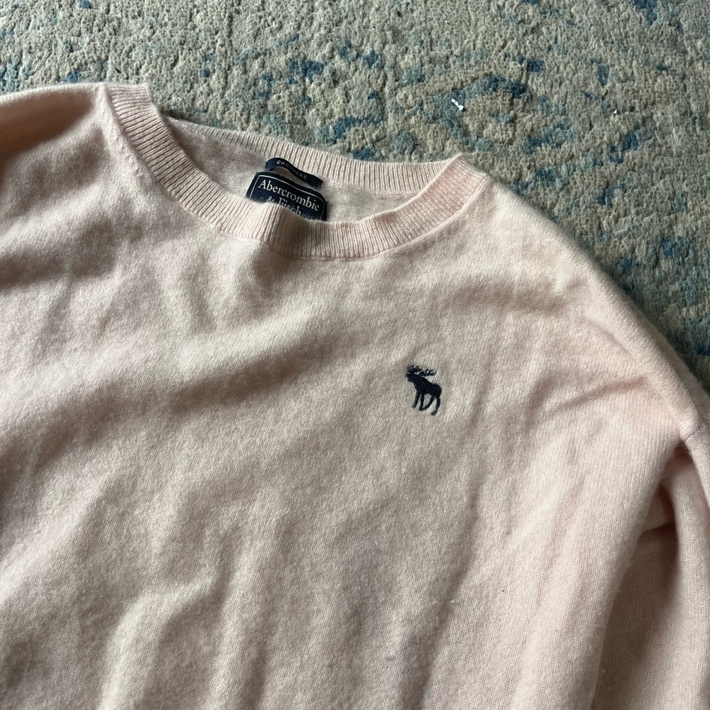 Abercrombie & fitch baby pink cashmere sweater XS - Picture 2 of 6